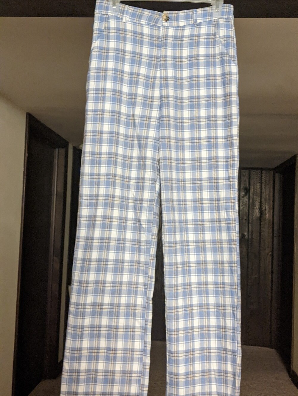High Rise Blue Plaid Trouser Full Tilt / Tilley's - Picture 3 of 6
